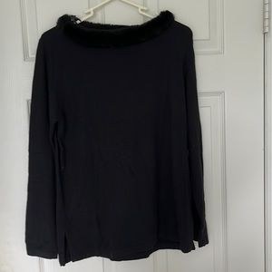 Black fur lined women’s sweater